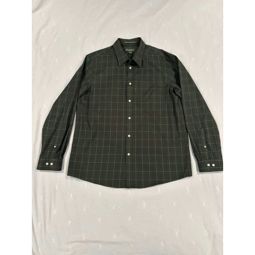 Eddie Bauer Mens XL Classic Fit Wrinkle Resistant Plaid Long Sleeve Button Up